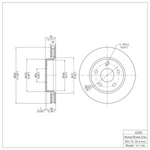 Jeep Wrangler Brake Rotor (1) - Front - R1 Concepts - Plain - `07-`18